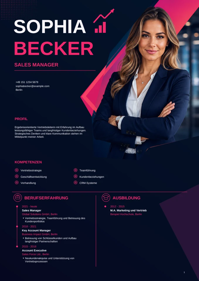 Sophia · Sales önéletrajzminta